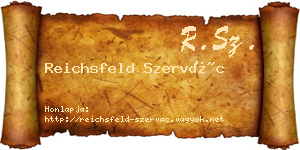 Reichsfeld Szervác névjegykártya